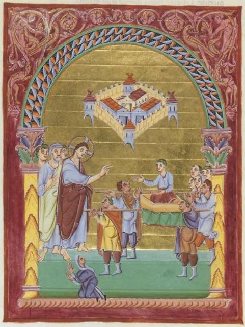 Evangeliar Ottos III Die Auferweckung des Jünglings von Naim オットー３世の福音書