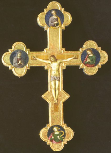 Raffaello Croce processionale con santi francescani