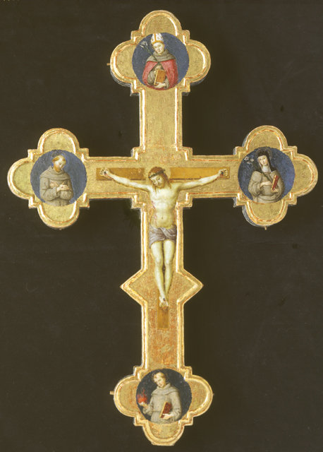 Raffaello Croce processionale con santi francescani